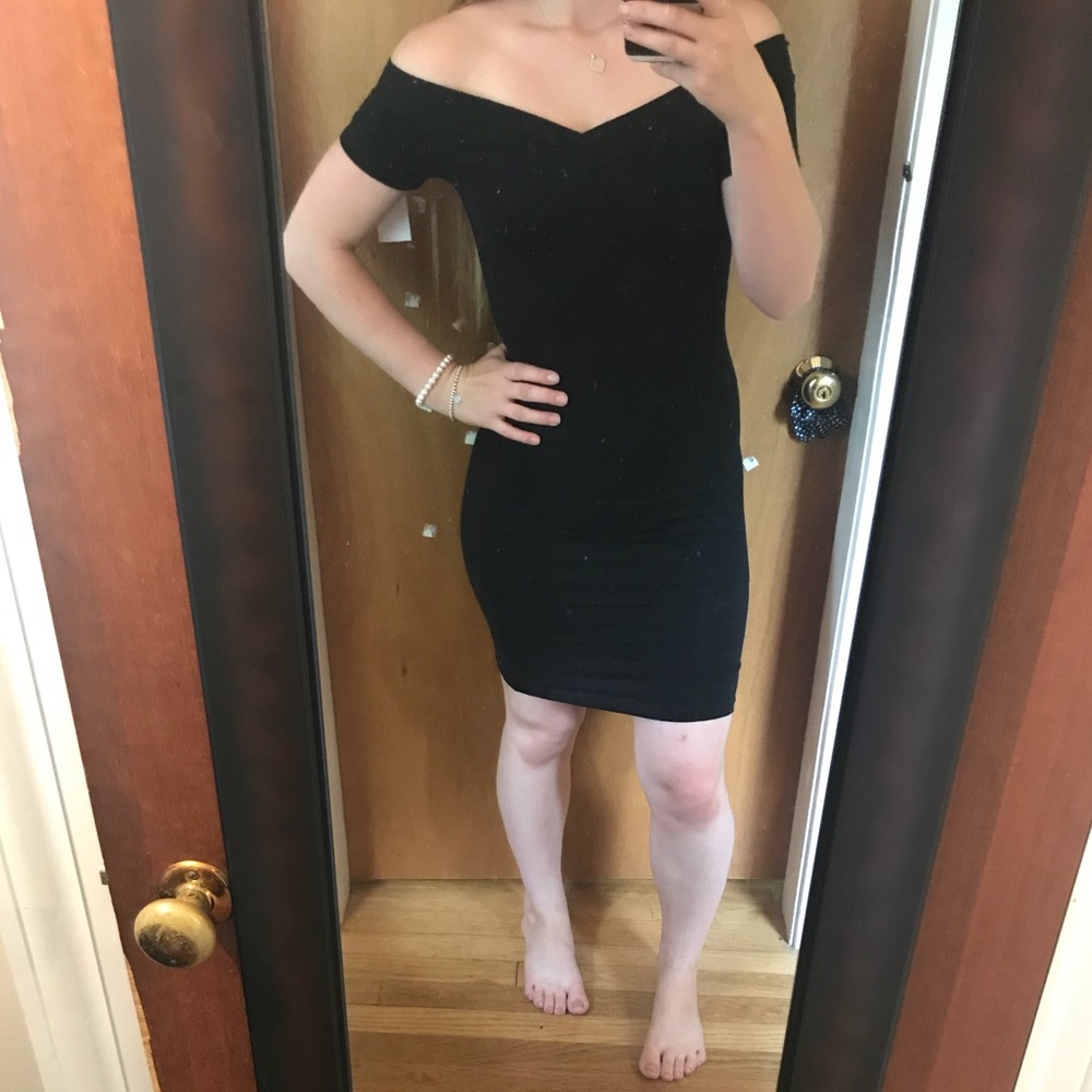Black off shoulder Charlotte Russe dress